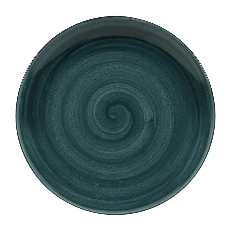 Actieprijs Churchill Stonecast Patina Rustic Teal Evolve coupe bord 26 cm pak van 12
