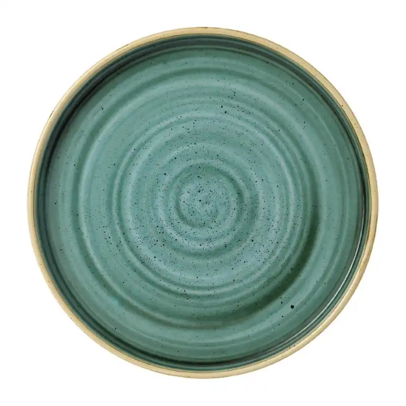 Churchill Stonecast Samphire Green bord met opstaande rand 22 cm pak van 6 Laatste Kans