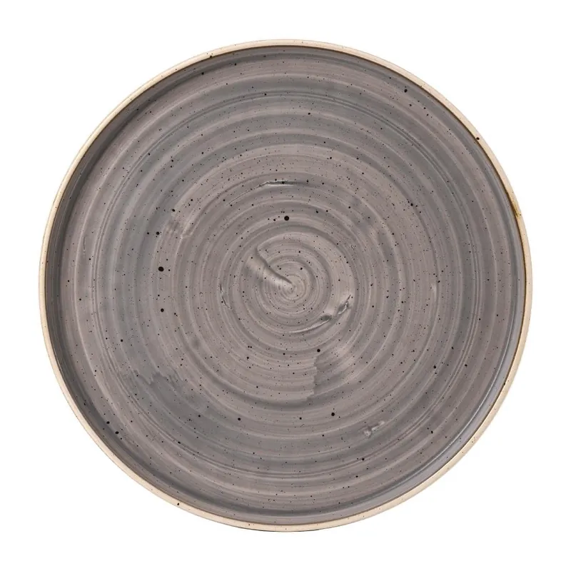 Direct Verzonden Churchill Stonecast Grey bord met opstaande rand 27.9 cm pak van 6