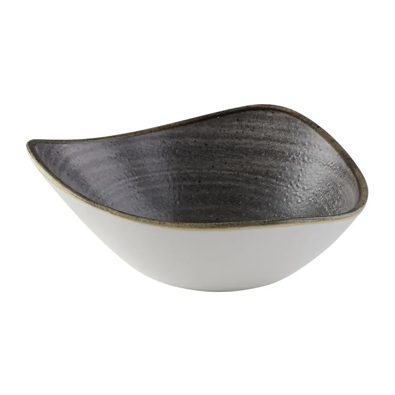 Seizoensaanbieding Churchill Stonecast Raw Lotus Black schalen 178mm (Pak van 12)