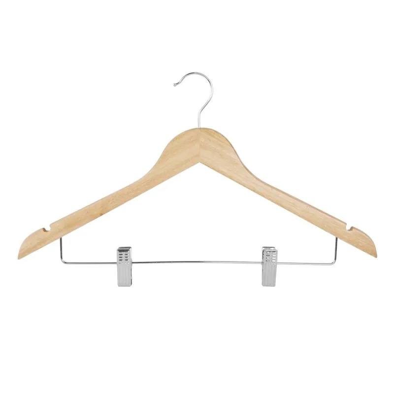 Fabrieksprijs Bolero houten hanger met antislipclips (pak van 10)