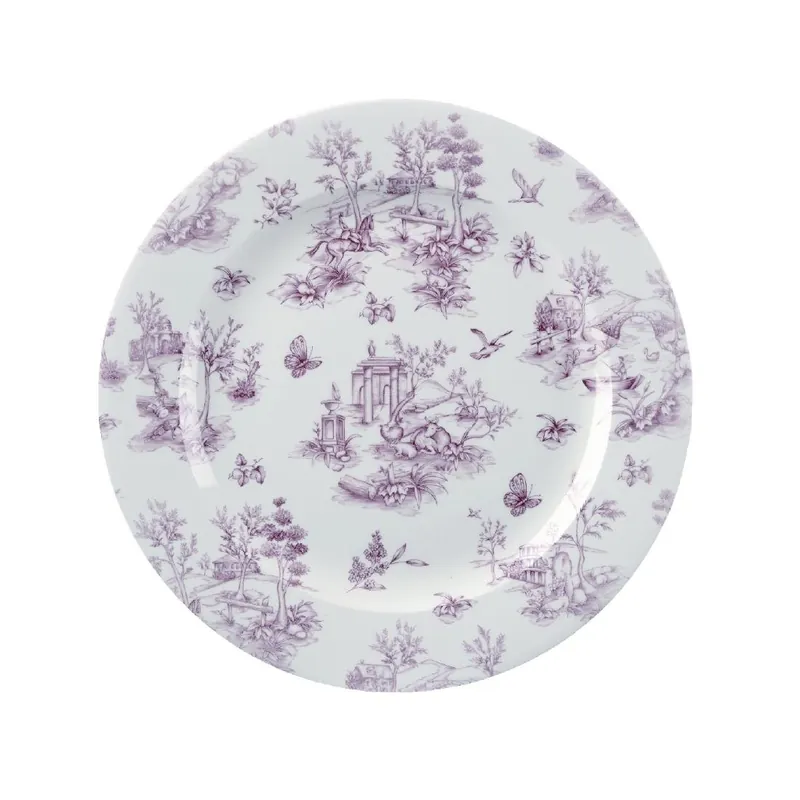 Uitverkoop Churchill Toile Cranberry bord 30.5 cm pak van 6