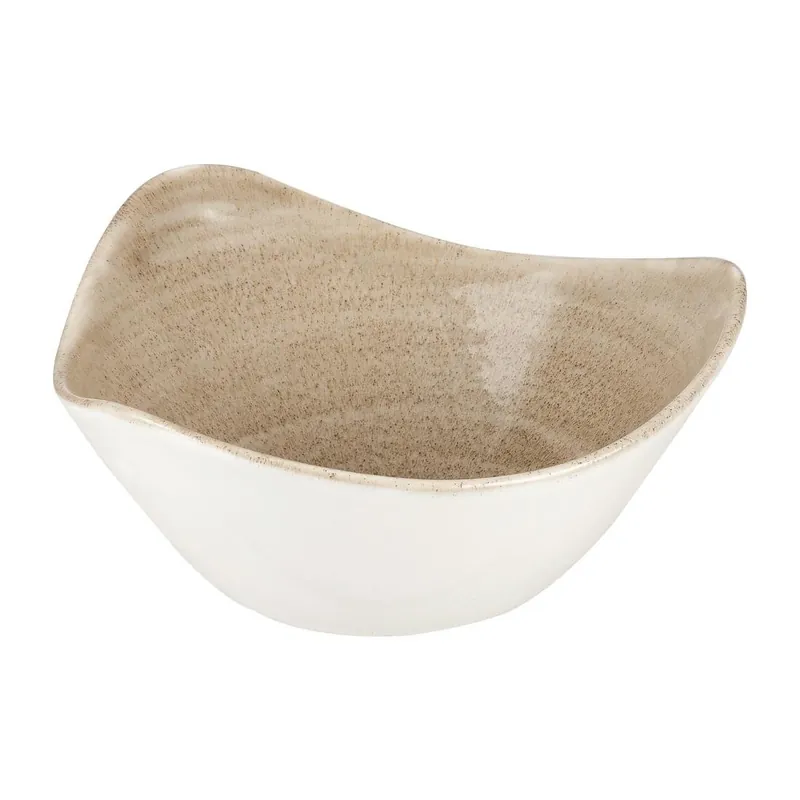 Populair Churchill Stonecast Patina Antique Taupe driehoekige kom 15.2 cm pak van 12