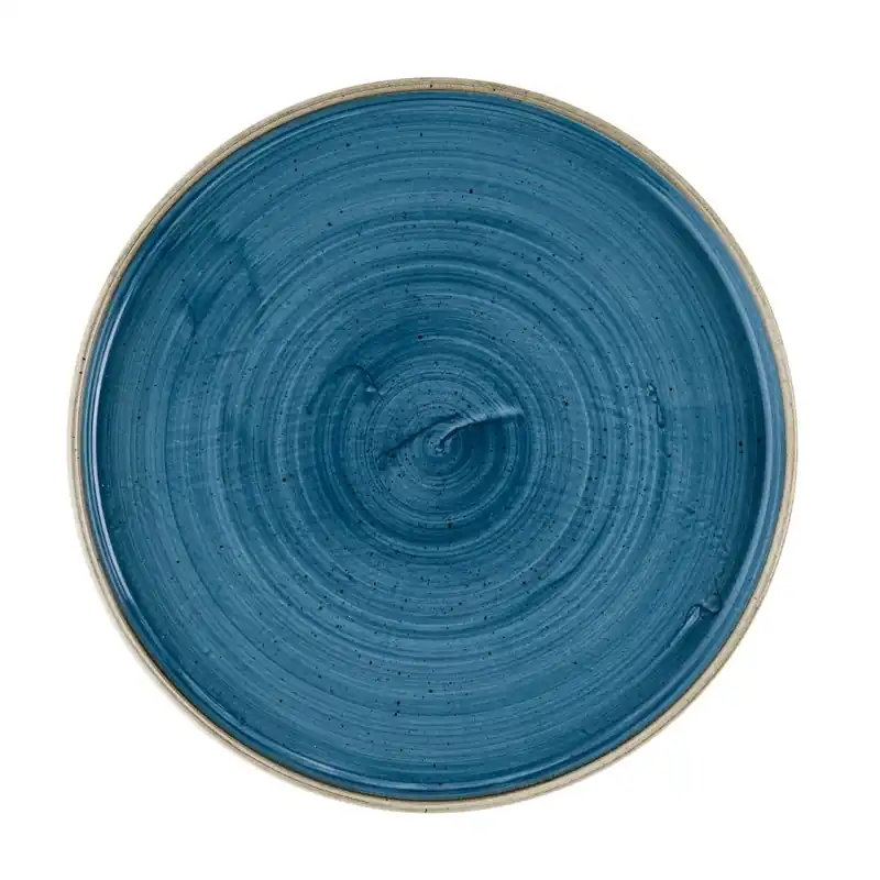Speciale Aanbieding Churchill Stonecast Java Blue bord met opstaande rand 25.9 cm pak van 6