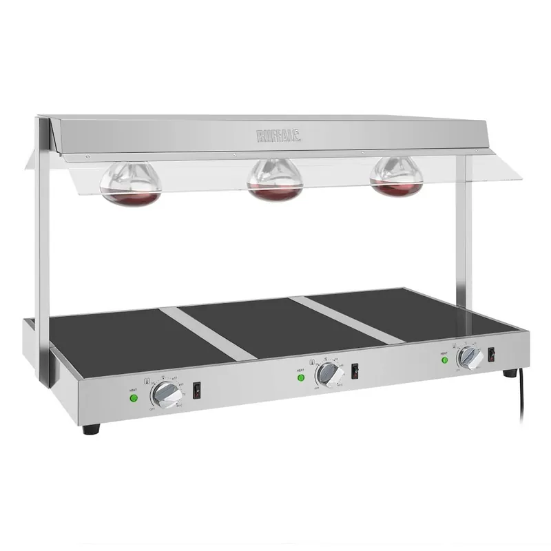 Buffalo voedselverwarmer met galerij 3x gn 1/1 Gecertificeerd