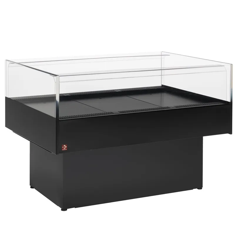 Express Levering Panoramische gekoelde self-service toonbank - ZWART - 1290x960x(h)940mm