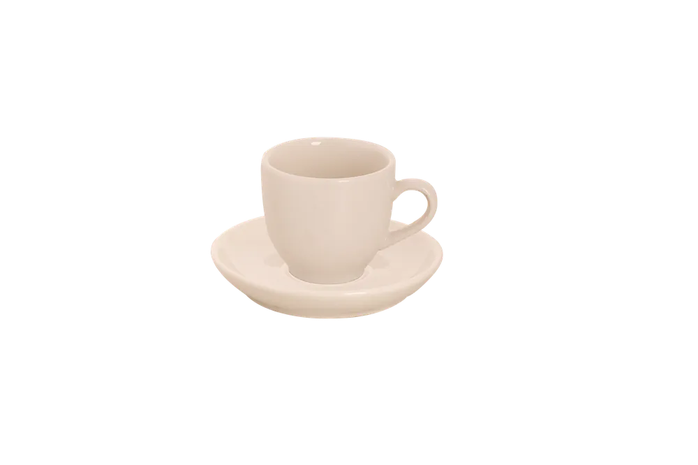 Kop en schotel Robusta 14 cl - 12.5 cm Offwhite Porselein Koop Online