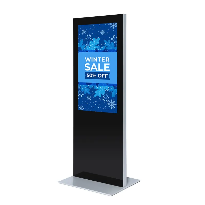 Digitale Totem Slim Met 50" Samsung Scherm en Touchfolie Snelle Levering