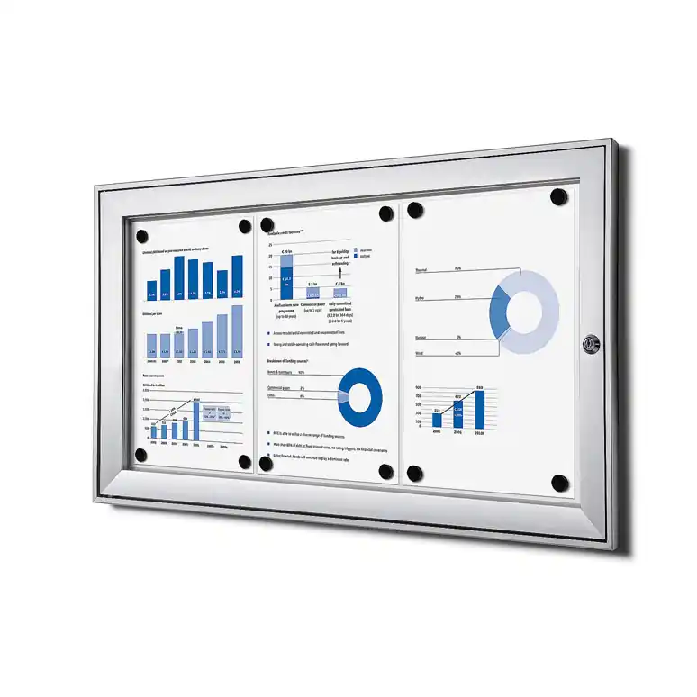 Bestel Nu Vergrendelbaar Notitiebord Indoor Zilver 3x A4