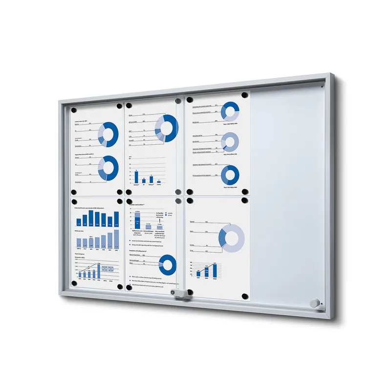 Vergrendelbaar Notitiebord Met Schuifdeuren Slim 8x A4 Veilige Betaling