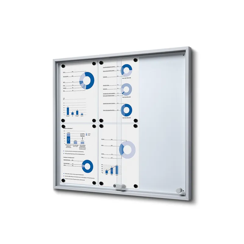 Vergrendelbaar Notitiebord Met Schuifdeuren Slim 6x A4 Snelle Levering