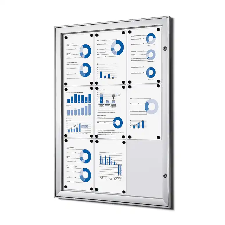 Vergrendelbaar Notitiebord Indoor Zilver 9x A4 Koop Online