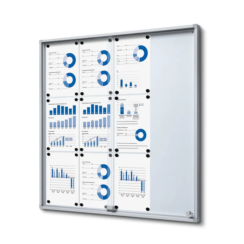 Indoor Vergrendelbaar Notitiebord Met Schuifdeuren Slim met Veiligheidshoeken 12 x A4 Shop Nu