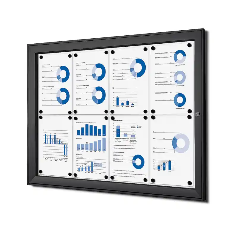 Uitverkoop Vergrendelbaar Notitiebord Indoor Zwart 8x A4
