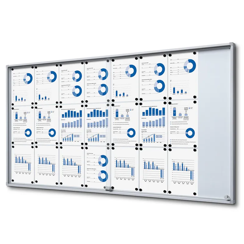 Nu Kopen Indoor Vergrendelbaar Notitiebord Met Schuifdeuren Slim met Veiligheidshoeken 24 x A4
