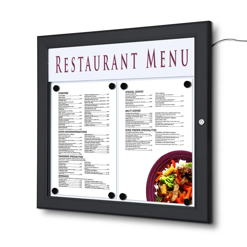 Betrouwbaar Outdoor Menubord LED Verlicht Met Logo Paneel 2x A4 Liggend