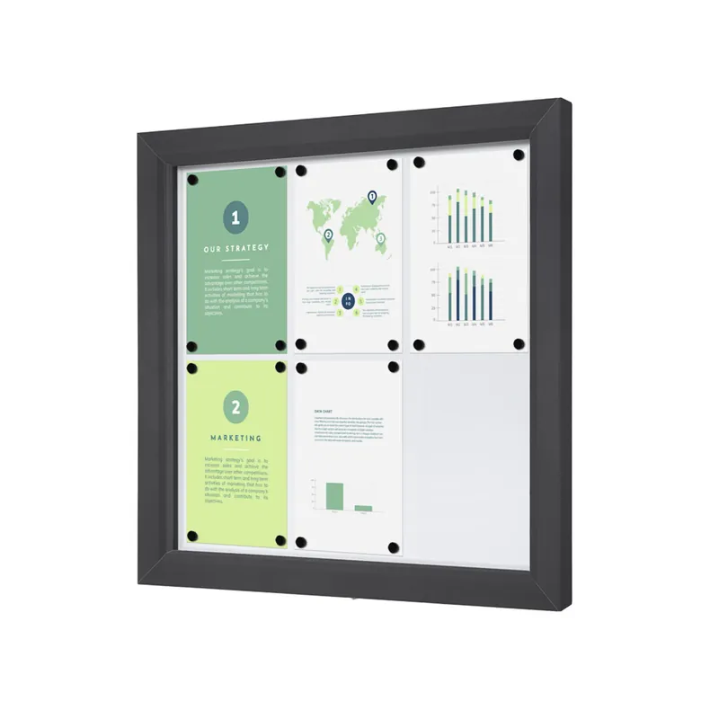 Outdoor Vergrendelbaar Notitiebord Slim 6 x A4 Anthracite Superprijs