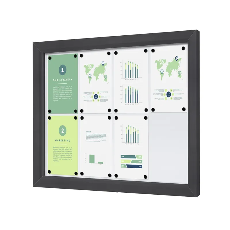 Hoge Kwaliteit Outdoor Vergrendelbaar Notitiebord Slim 8 x A4 Anthracite