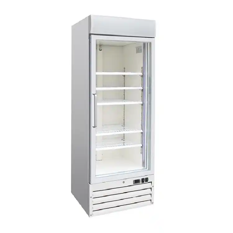 Rechtstreeks Van De Fabrikant Gastro-Inox wit stalen display vriezer 600 liter met glasdeur, geforceerd gekoeld