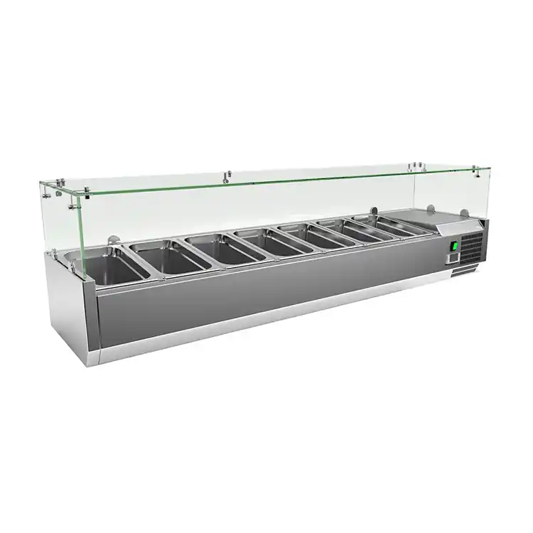 Weekendaanbieding Gastro-Inox RVS opzetkoelvitrine 7x GN 1/3