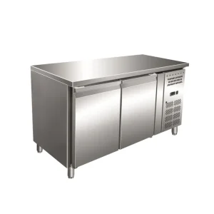 Beperkt Aanbod Gastro-Inox RVS GN koelwerkbank met 2 deuren, geforceerd gekoeld