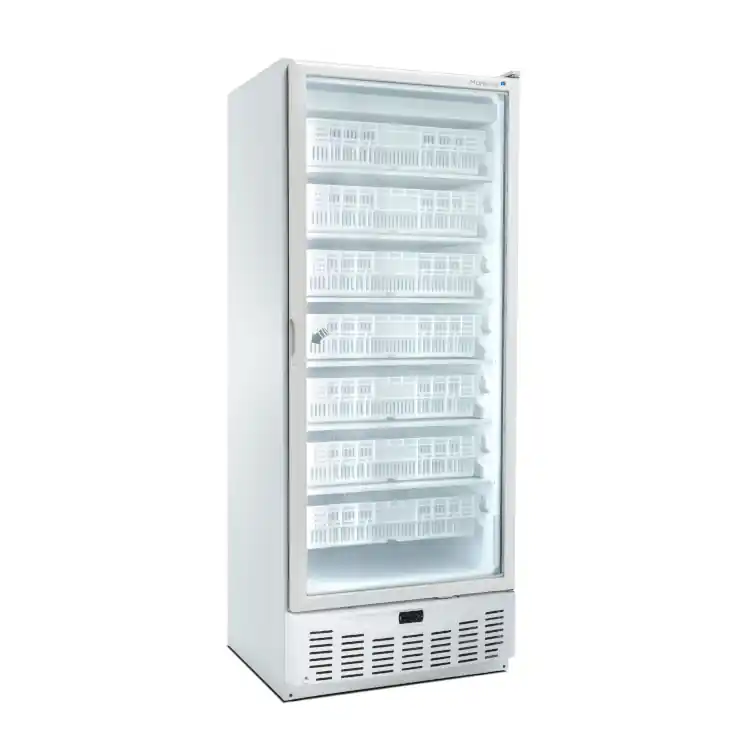 Marecos wit stalen GN2/1 + 600x400mm vriezer met glasdeur, 500 serie Betaalbaar