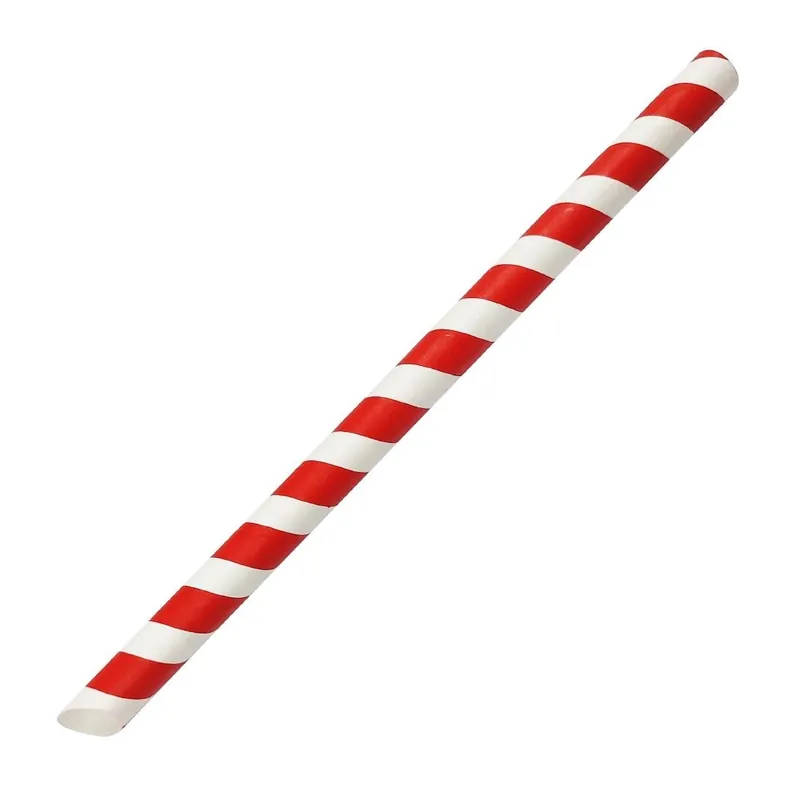 Fiesta Composteerbare Bubble Tea Rietjes Rood & Wit 12X210mm (Verpakking Van 150) Gereduceerde Prijs