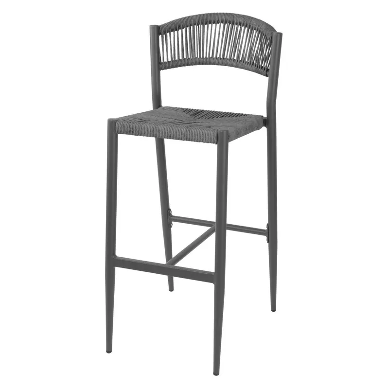 Bolero Eden PE gevlochten rattan outdoor barkrukken antraciet (2 stuks) Flitsaanbieding