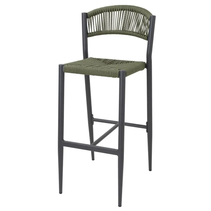 Bolero Eden PE gevlochten rattan outdoor barkrukken groen (2 stuks) Op = Op