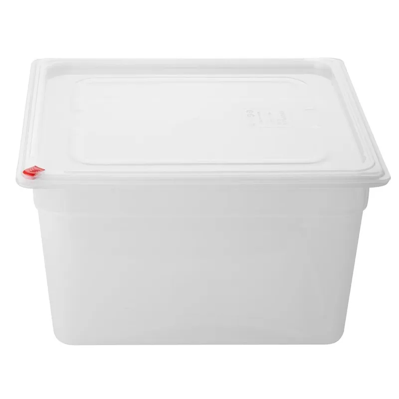 Hygiplas Click PP GN Container 2/3 met deksel & 7 kleurenclips 200mm 16.1Ltr (Set 4) Finale Uitverkoop