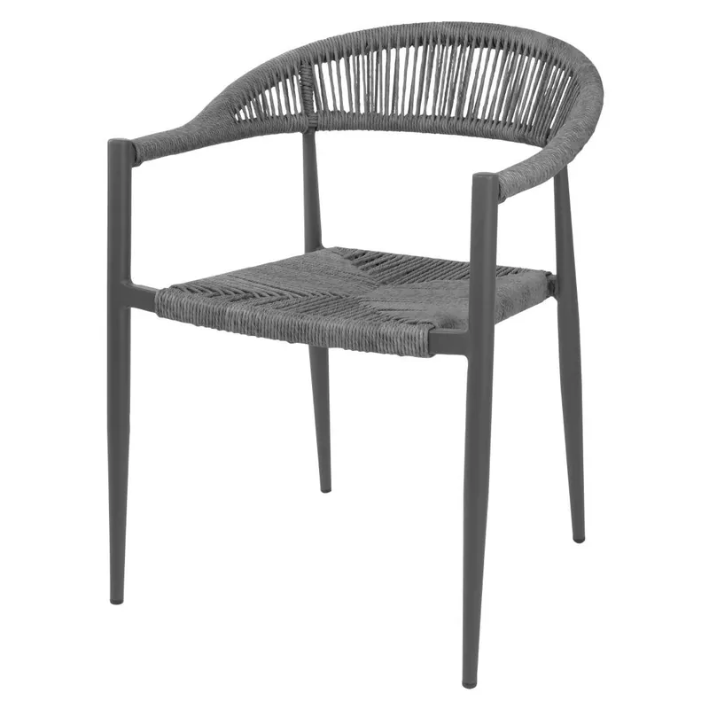 Bolero Eden PE gevlochten rattan outdoor armstoelen antraciet (4stuks) Betrouwbaar