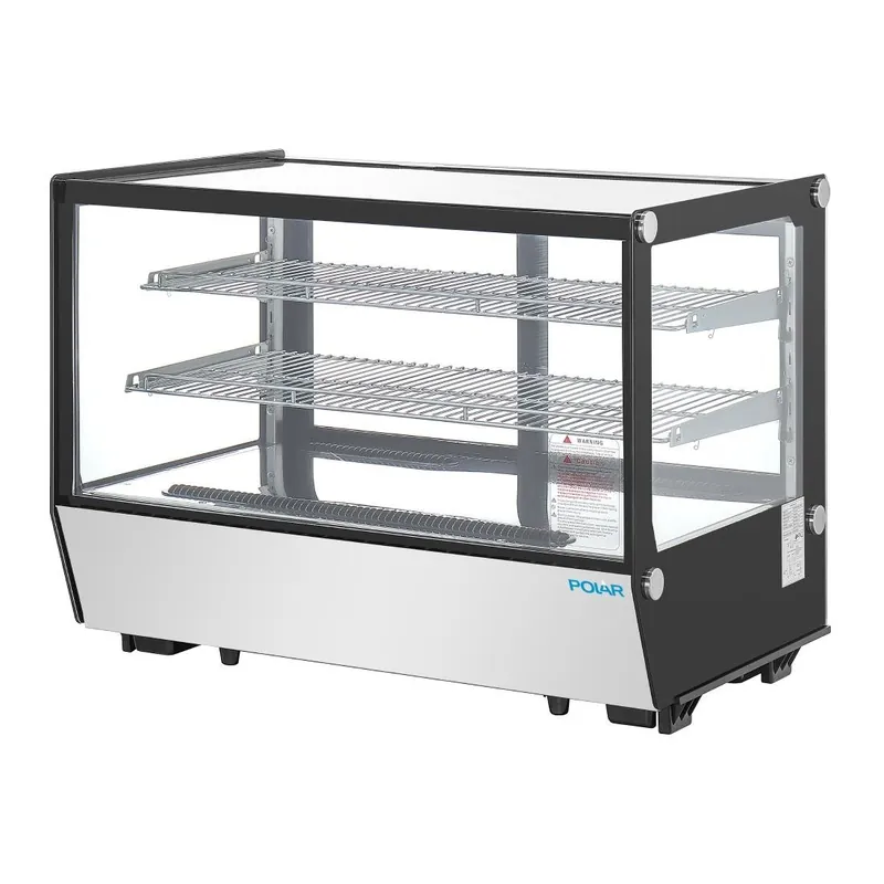 Nieuw Polar G-Series aanrecht model Display Koelkast Zwarte Vierkante Glas 160Ltr