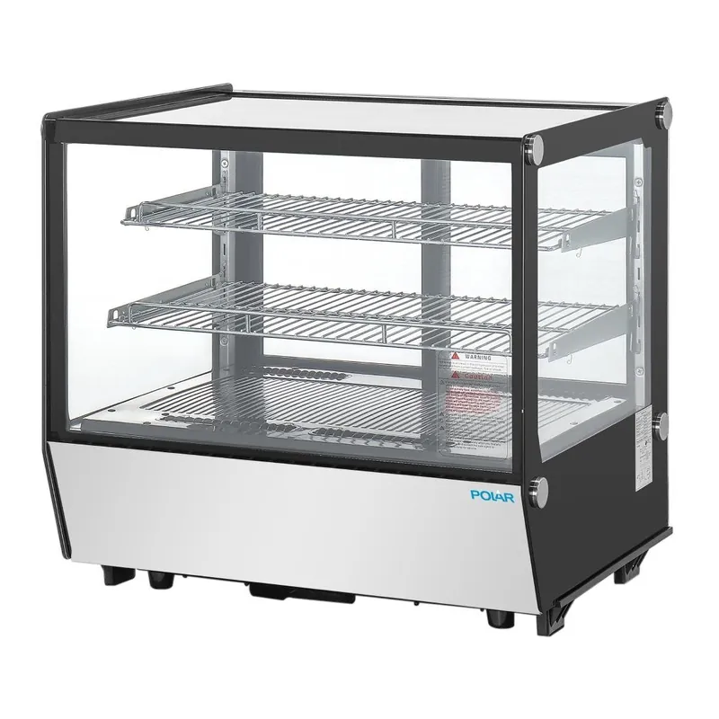 Nu Kopen Polar G-Series Aanrecht Model Display Koelkast Zwart Vierkant Glas 120Ltr