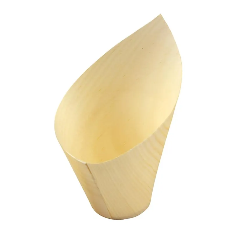 Sier Disposables Beker hout "schuin" 11cl. (FSC®) ø36 x h110/50mm (doos 40) Bestseller