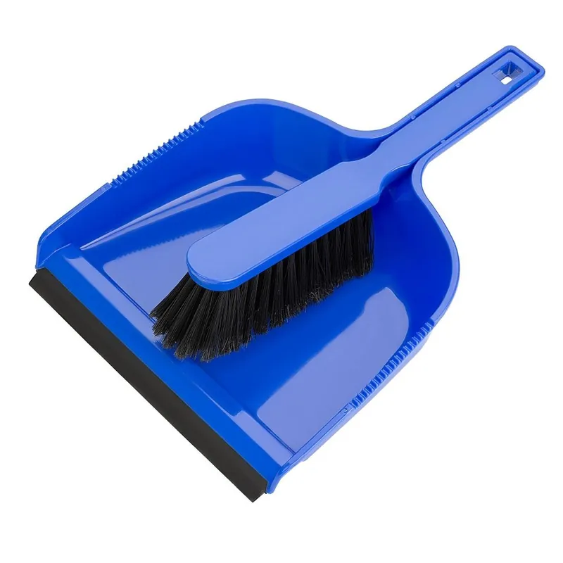 Direct Beschikbaar Jantex Vuilnisblik & Borstel Set - Blauw