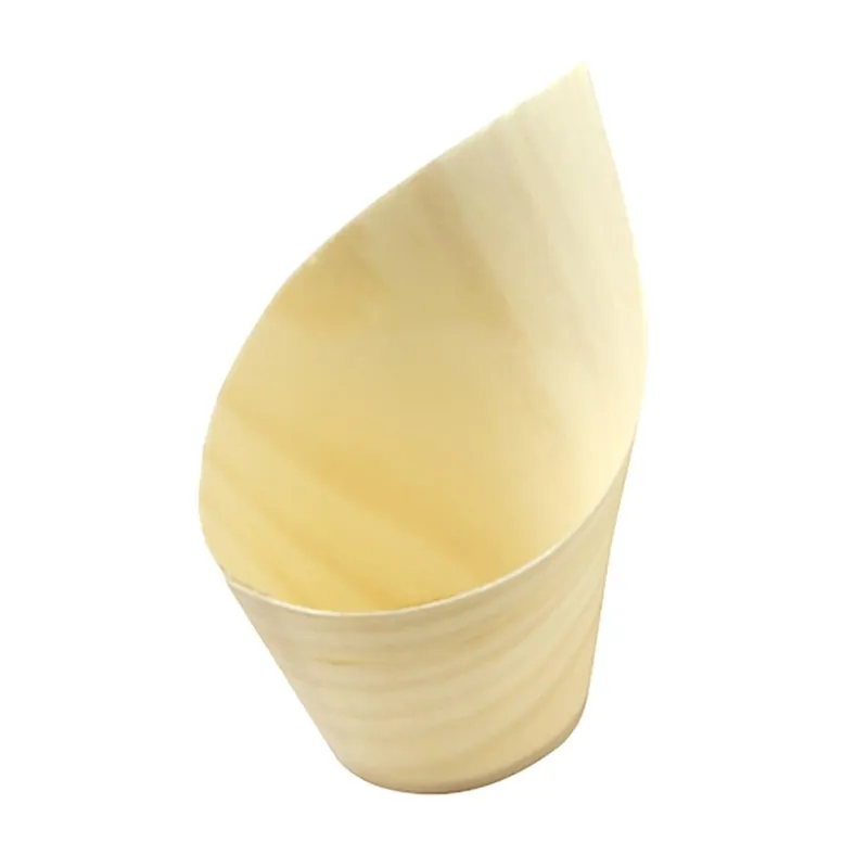 Sier Disposables Beker hout "schuin" 5cl. (FSC®) ø32 x h75/35mm (doos 50) Lage Prijs