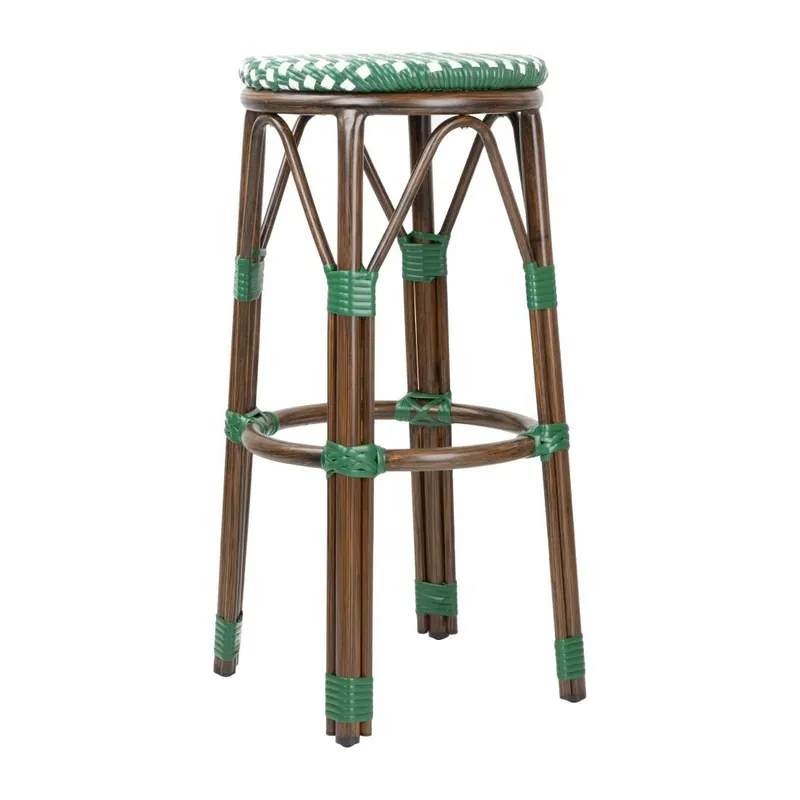 Bolero Parijse Stijl PE Rotan Barkrukken Groen Stip Mix (2 Pack) Lage Kosten