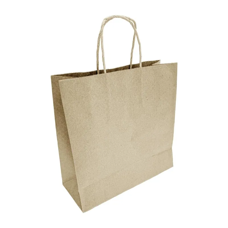 Fiesta Recycleerbare Twist Handle Bruin Papieren Tassen Klein (250 stuks) Actieprijs