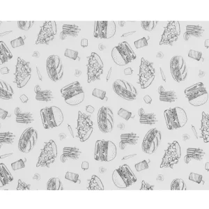 Vestbestendig papier - Illustratie fast-food patroon - 500 st. - 250x350mm Voordeelprijs