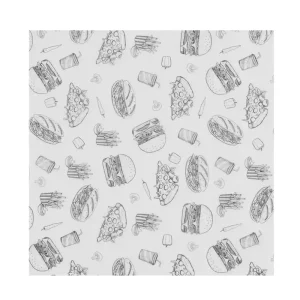 Premium Vestbestendig papier - Illustratie fast food patroon - 500 st. - 305x305mm