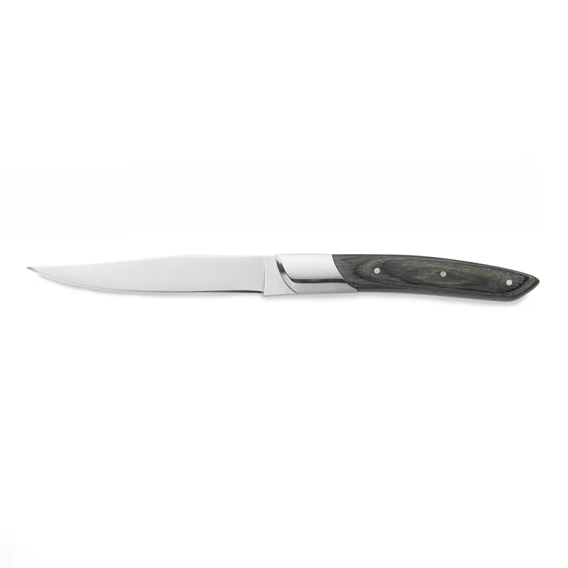 Actieprijs Steakmes set CARLOS met grijs pakkahouten handvat - set van 6 stuks - lemmetstaal 420 - hout