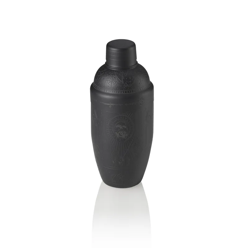 Op = Op Shaker Tattoo NOCTURN - 0,5 ltr. - Ø 8,5 cm - zwart mat - chroomnikkelstaal 18/8