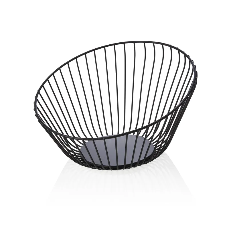 Favoriet Buffetmand - Ø 25 cm - hoogte 14 cm - zwart - gepoedercoat - metaal