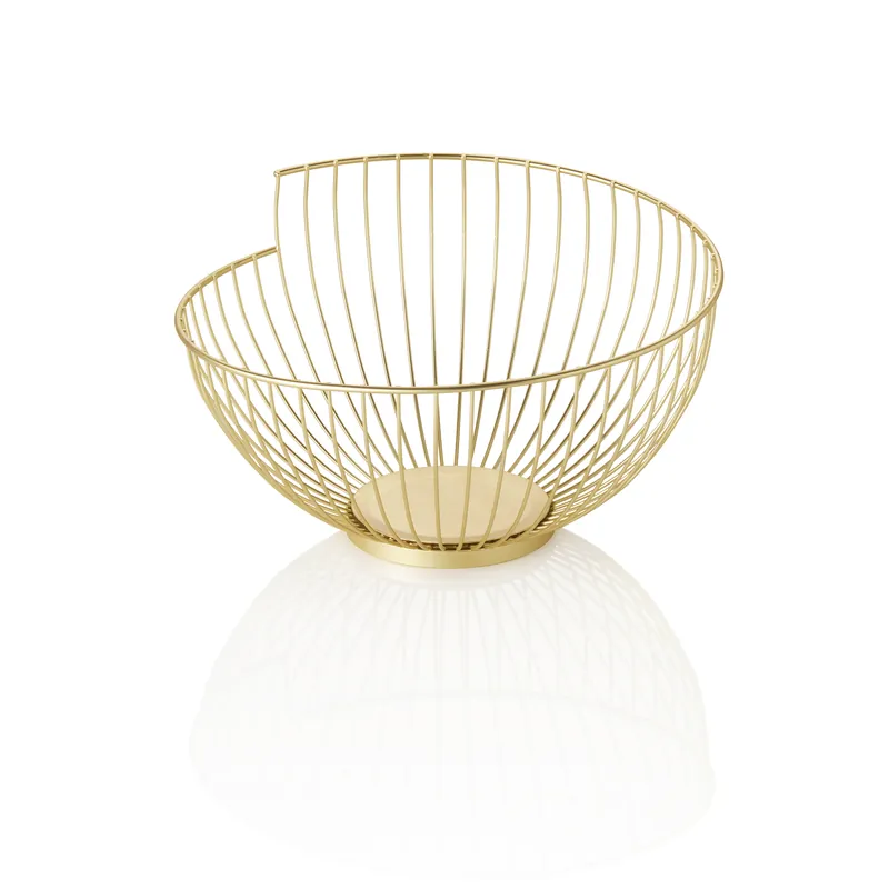 Mand - Ø 28 cm - hoogte 16,5 cm - goud - gepoedercoat - metaal Uitverkoop