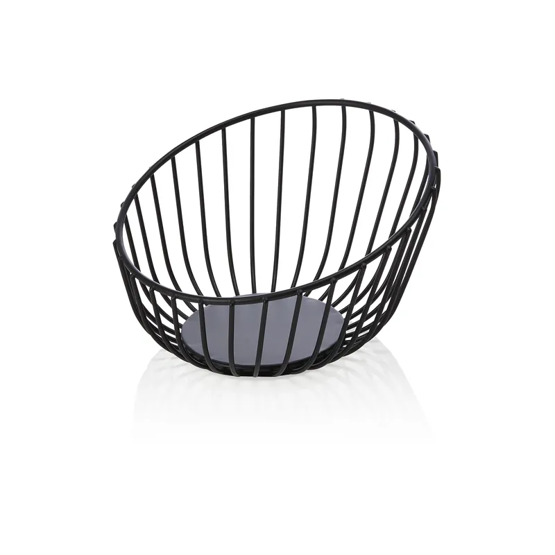 Exclusieve Aanbieding Buffetmand - Ø 16 cm - hoogte 9,5 cm - zwart - gepoedercoat - metaal