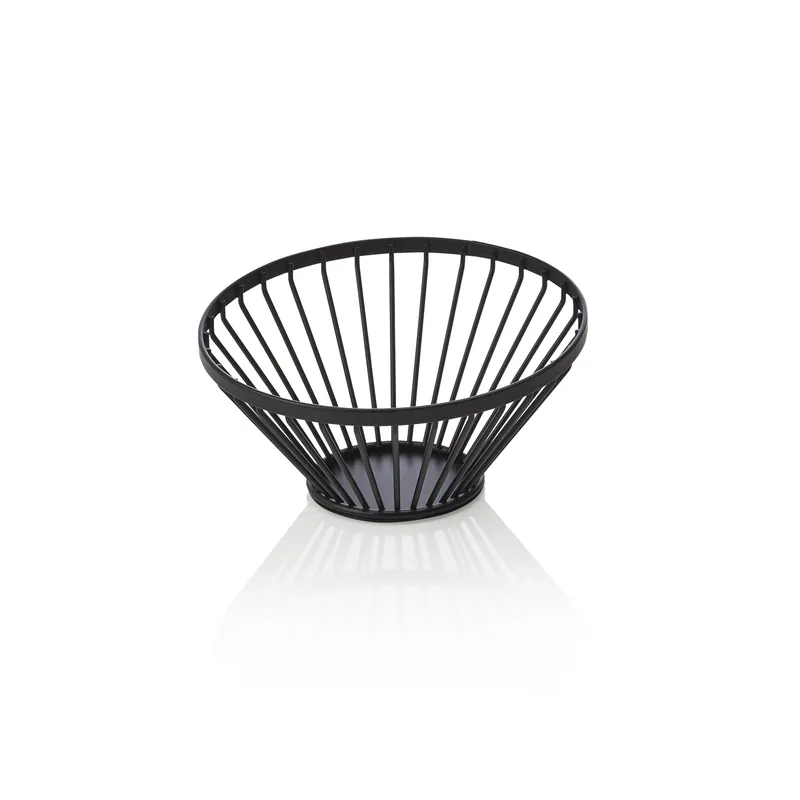 Direct Verzonden Buffetmand - Ø 15 cm - hoogte 7,5 cm - zwart - gepoedercoat - metaal