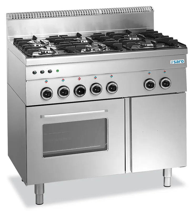 SARO Gasfornuis +Oven+Grill 6 Branders 600 Line, G6SFA6 Beperkte Voorraad