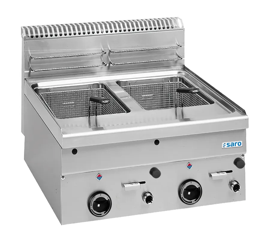 SARO Gasfrituurpan 8+8 L Tafelmodel 600 Line Model GF66 Flitsaanbieding