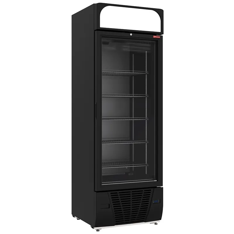 Negatieve gekoelde vitrine 496 liter - 6 niveaus met lichtbak - ZWART Fabrieksprijs
