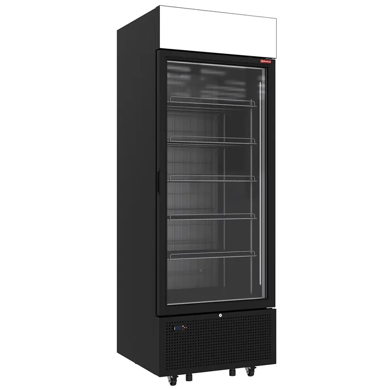 Negatieve gekoelde vitrine 646 liter - 6 niveaus met lichtbak - ZWART Op = Op
